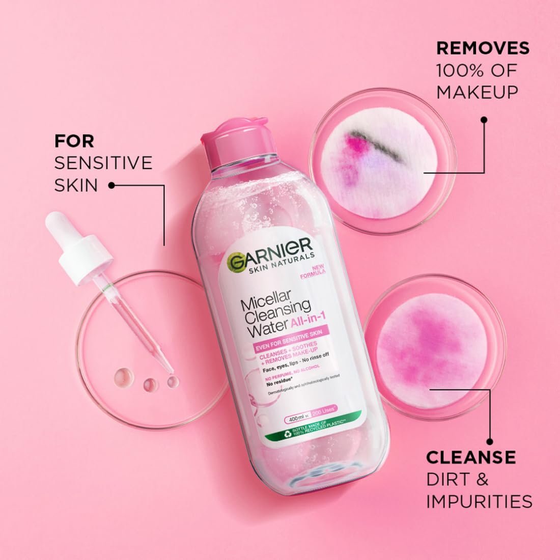 Garnier Skin Naturals, Cleansing Water, Hydrating & Soothing, Micellar Cleansing Water, 125 ml thumbnail