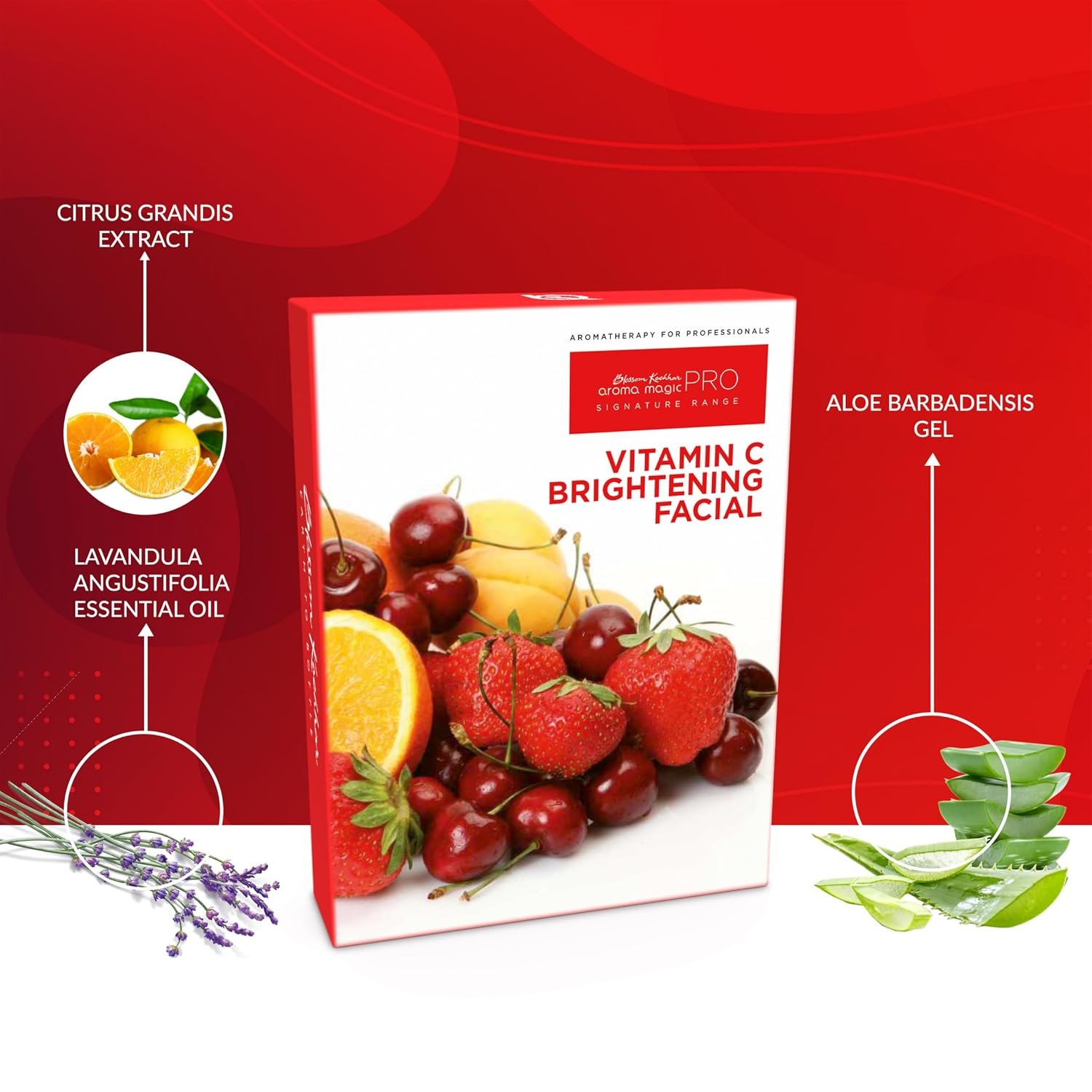 Aroma Magic 6 step Vitamin C Skin Brightening PRO Facial Kit (Signature Range) Exfoliates, Reduce sunburn, Brightens skin | Lemon Essential Oil +Almond Oil + White Ginseng | All Skin thumbnail