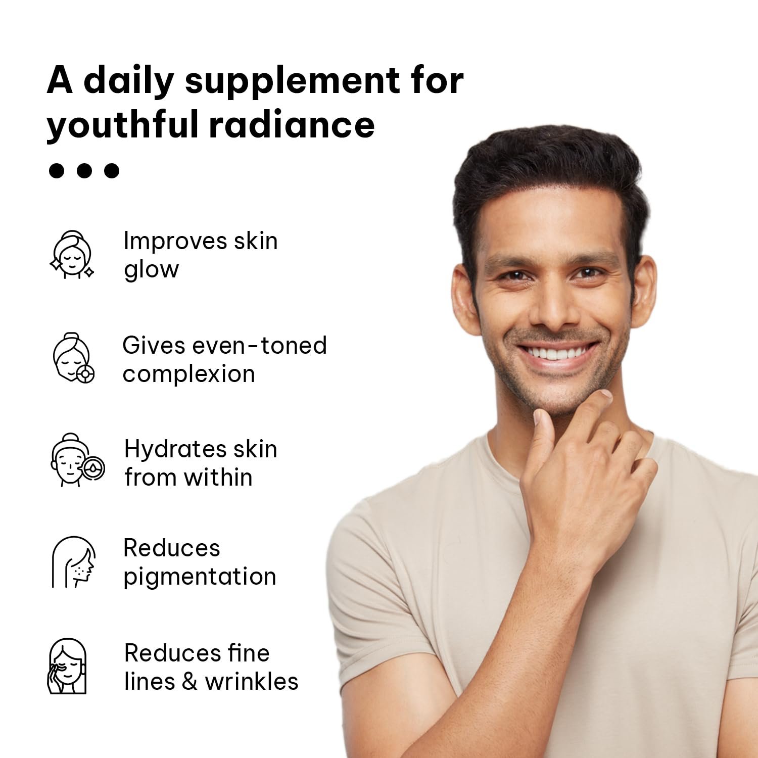 hk vitals Glutathione, 30 Veg Capsules With Vitamin C, E & Biotin | For Skin Glow and Hydration thumbnail