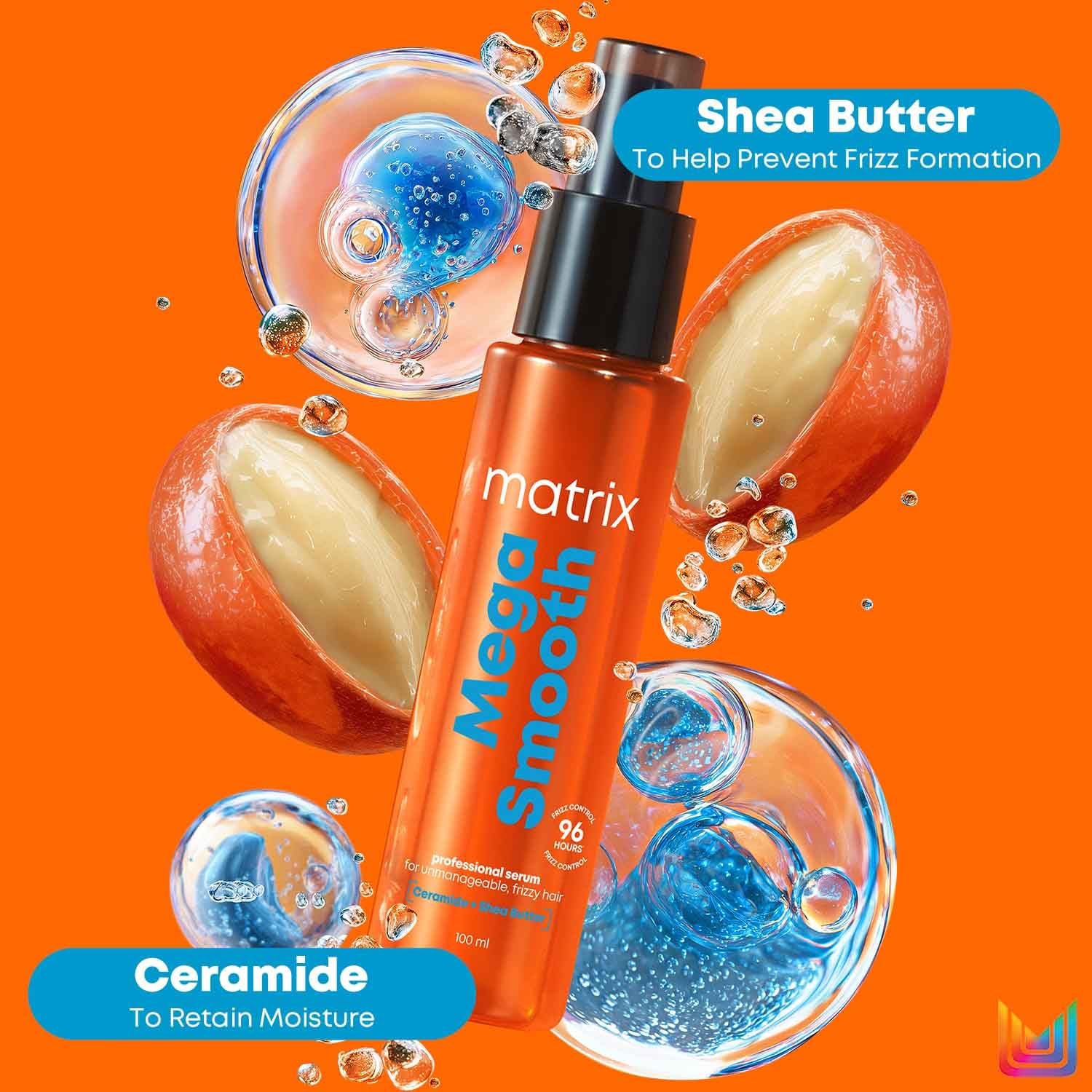 Matrix Professional Mega Smooth Anti-Frizz Serum with Shea Butter and Ceramides| Max Smoothness for 4 Days | Used by 1 Lakh Hairstylists*| For All Hair Types | 100ml thumbnail