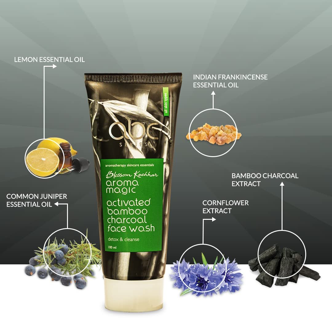 Aroma Magic Detox & Cleanse Face Wash, 100ml Activated Bamboo Charcoal & Lemon Essential Oil, Deep Cleansing, Brightening & Oil Control, Anti-Pollution thumbnail
