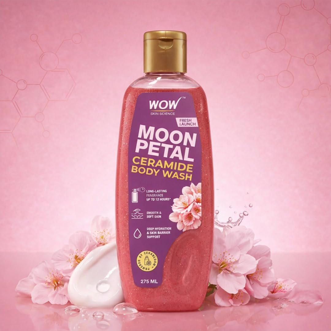 WOW Skin Science Moon Petal™ Ceramide Body Wash | Ceramide for Deep Hydration & Skin Barrier Support | Cherry Blossom Infused for Soft, Silky Skin | 275ml thumbnail