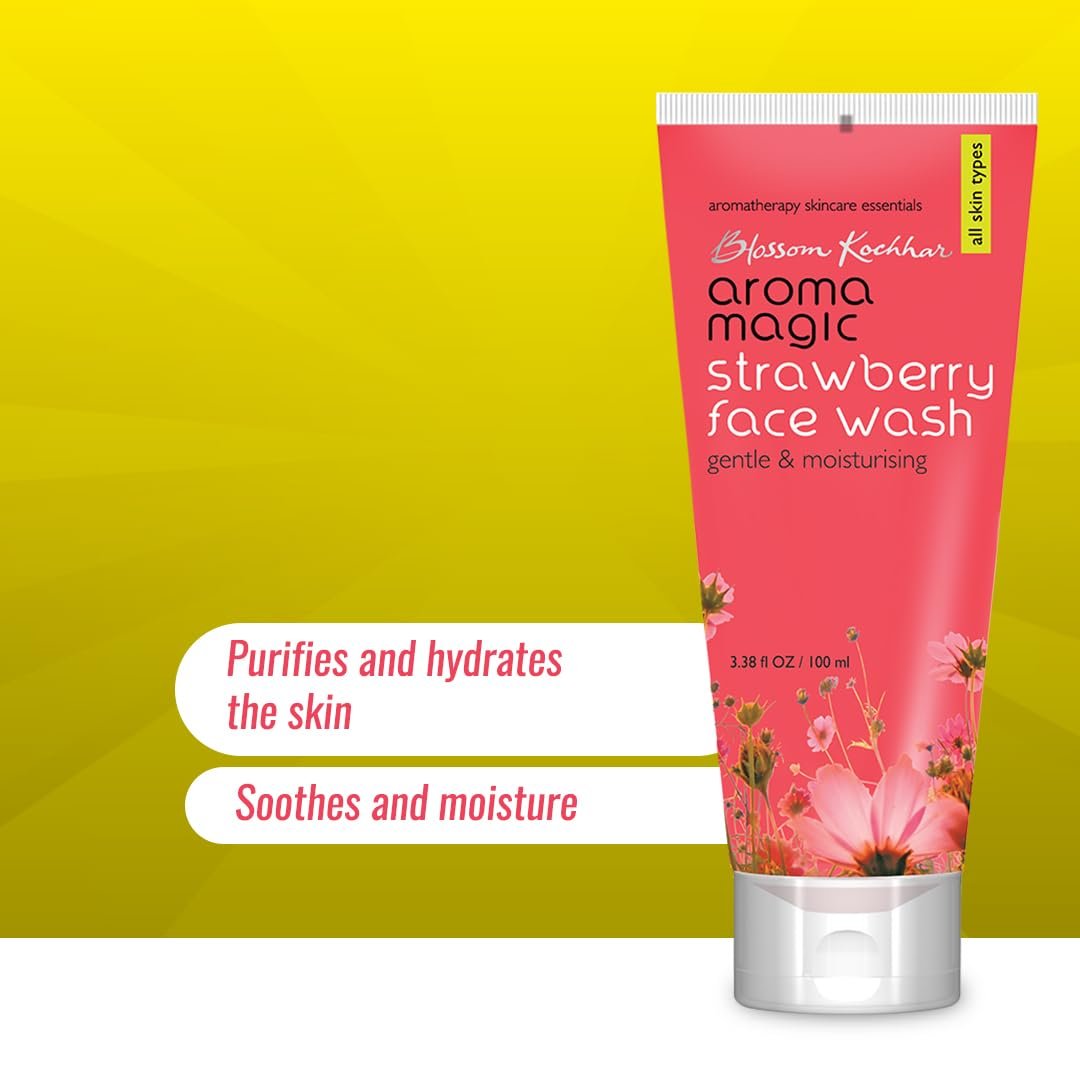 Aroma Magic Moisturizing Strawberry Face Wash | with Aloe Vera Extract & Ylang Ylang Essential Oil | All Skin - 100 ml thumbnail