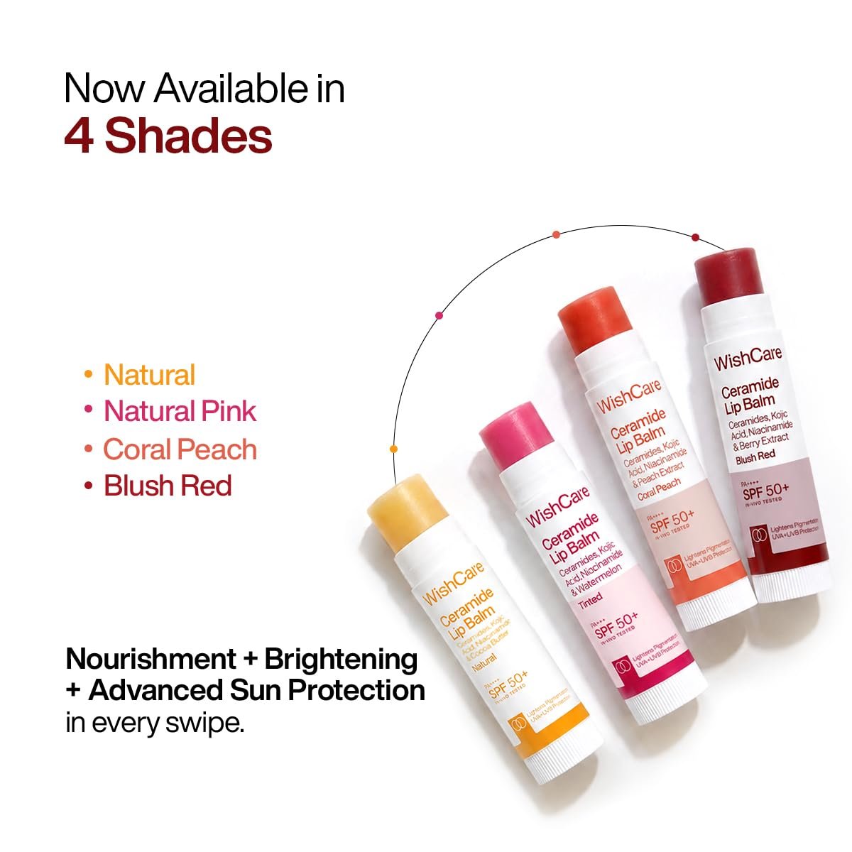 WishCare Tinted Lip Balm with SPF 50 PA+++ | Brightening Lip Balm for Pigmented Dark Lips | In-Vivo Tested | Kojic Acid & Niacinamide | SPF50 Lipbalm for Women | 5g | Blush Red thumbnail