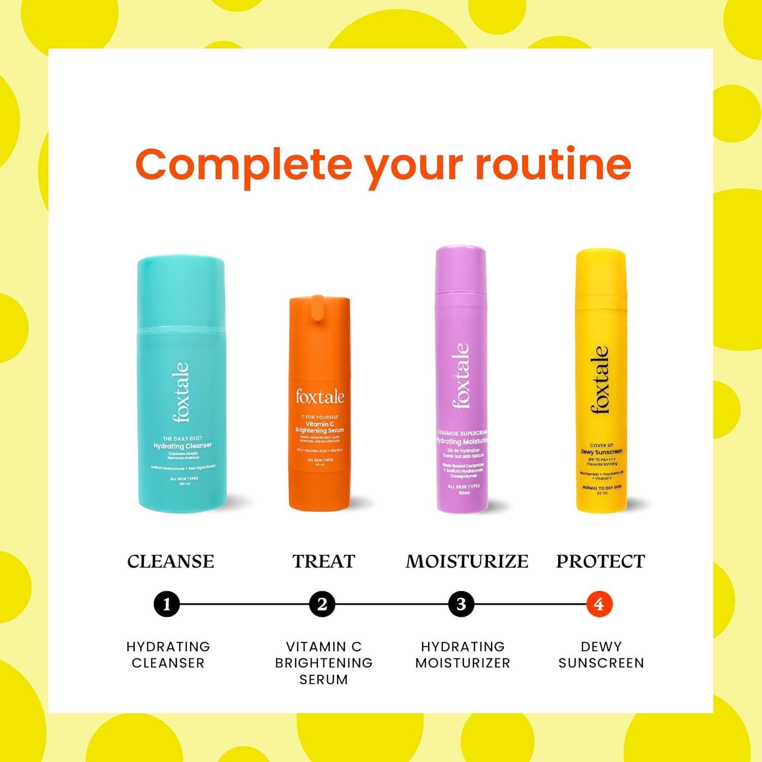 Foxtale SPF 70 Niacinamide Dewy Sunscreen with PA++++ For Dewy Sun Protection | Prevents Tan | Lighten weight, Non Greasy, No White Cast | Anti-Tan Formula | For Men & Women | 50 Ml thumbnail