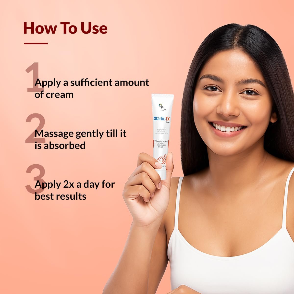 Fixderma Tranexamic Acid + 2% Kojic Acid + 1% Arbutin SKARFIX -TX Face Cream | Pigmentation Removal Cream | Kojic Acid | Uneven Skin Tone - 15 gm (Pack of 1) thumbnail