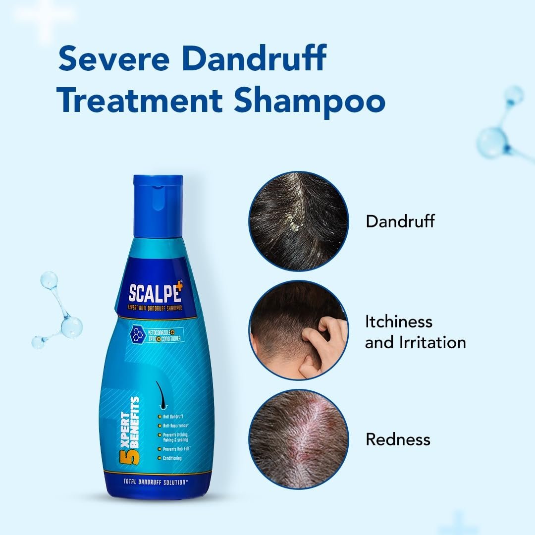Scalpe+ Expert - Bottle of 75ml Anti Dandruff Shampoo for Men and Women with Ketoconazole and ZPTO thumbnail