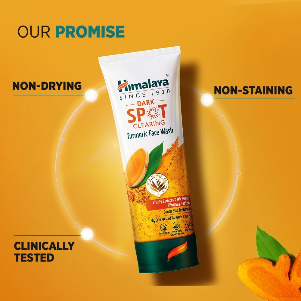 Himalaya Dark Spot Clearing Turmeric Face Wash | For glowing skin with Niacinamide | Suitable for all skin types |  For Men & Women | 100ml thumbnail