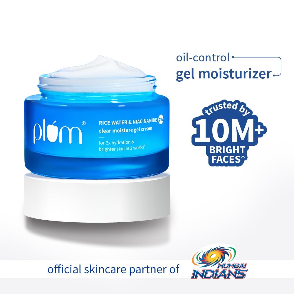 Plum 2% Niacinamide & Rice Water Superlight Gel Cream Moisturizer for Face | Oil-Free Hydration  | All Skin Types | Women & Men | 100% Vegan | 50 g thumbnail