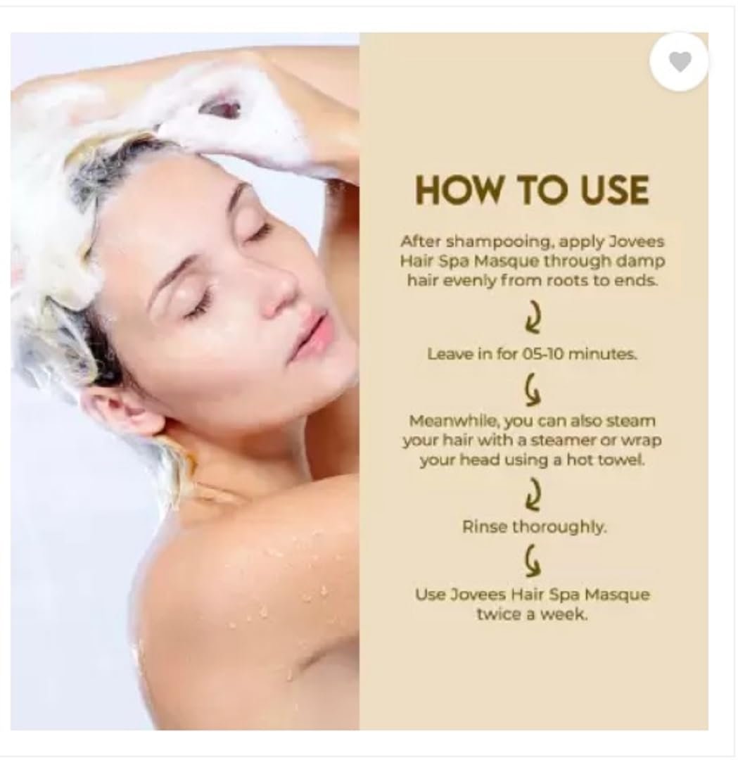 Jovees Herbal Argan Oil Hair Spa Masque For Dry & Damaged Hair | Intense Moisturizing Mask Provides deep conditioning & strength | With Moroccan Argan and Jojoba Oil | 400g thumbnail