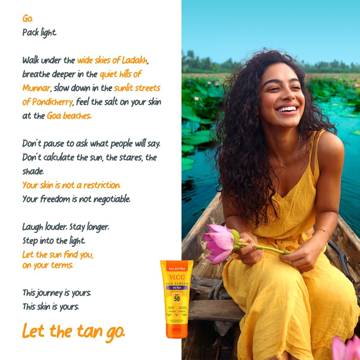 VLCC All Skin De-Tan SPF 50 PA+++ Sunscreen Gel Crème - 100g + 10g Extra | With Cucumber, Carrot, and Saxifraga Extracts thumbnail