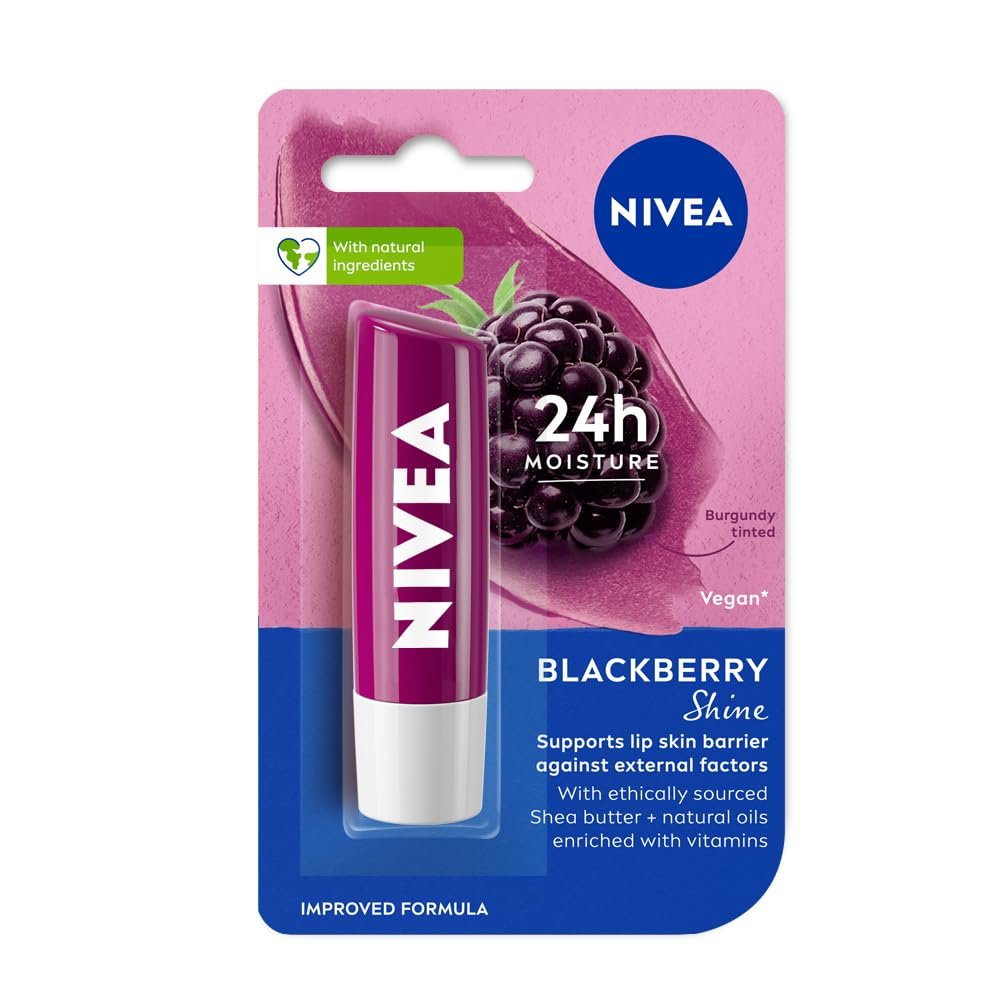 NIVEA Lip Balm, Fruity Berry Shine, 4.8gm, Purple thumbnail