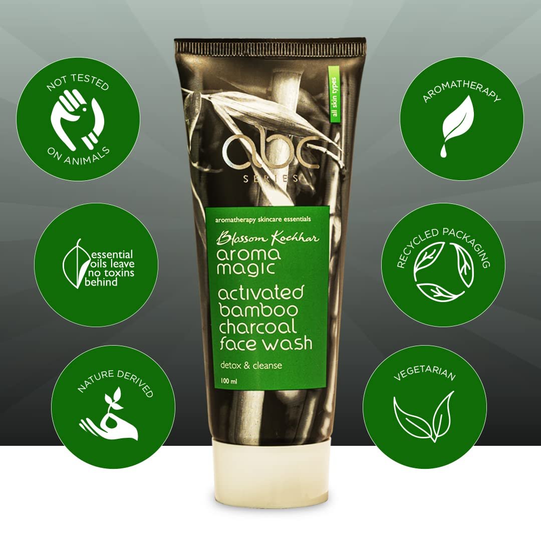 Aroma Magic Detox & Cleanse Face Wash, 100ml Activated Bamboo Charcoal & Lemon Essential Oil, Deep Cleansing, Brightening & Oil Control, Anti-Pollution thumbnail
