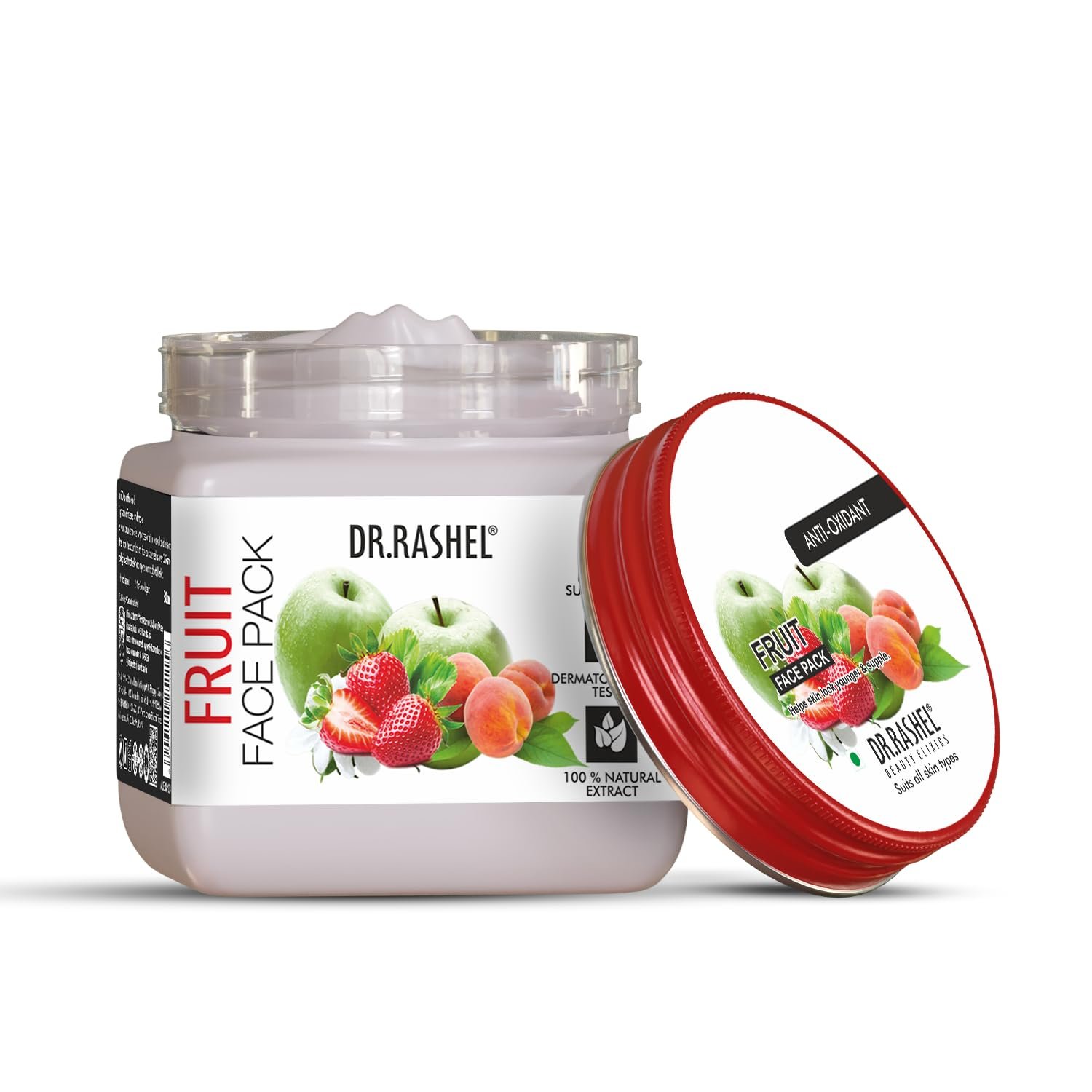 DR.RASHEL Fruit Face Pack for Glowing Skin, Oil Control, Acne, Pimples, Detan, Blemishes, Pigmentation & Brightening, Face Cleansing for Face & Body (380 Ml) thumbnail