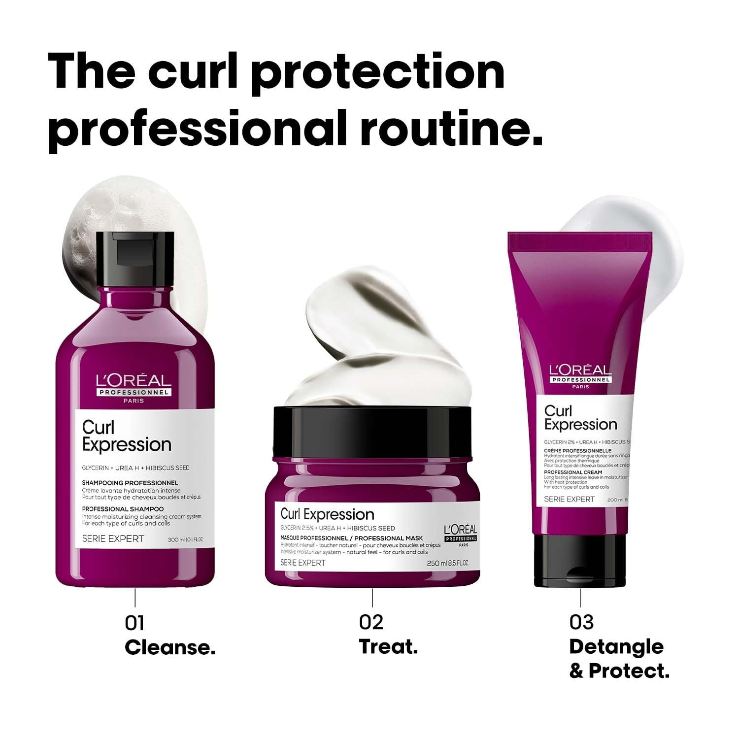 L'Oréal Professionnel Curl Expression Intense moisturizing cleansing Shampoo 300 ml | Provides intense and long lasting hydration | With Glycerin, Urea H & Hibiscus seed. thumbnail