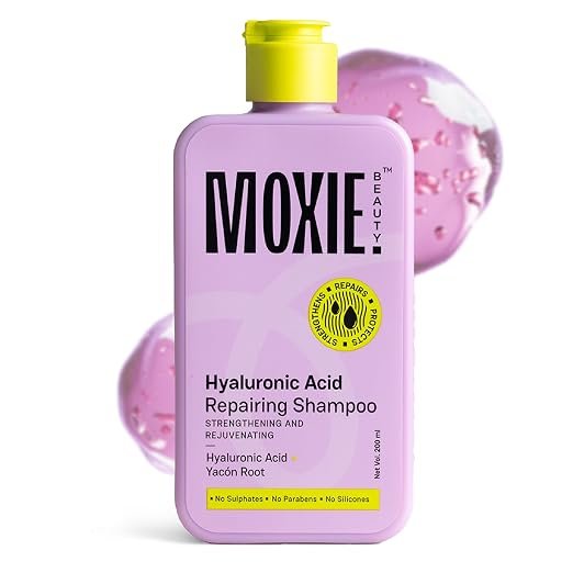 Moxie Beauty Hyaluronic Acid Repair Shampoo 200 ml Sulphate-Free Shampoo | Sodium Hyaluronate, Bio-Peptides & Marine Antioxidants | Hydrates & Helps Reduce Frizz