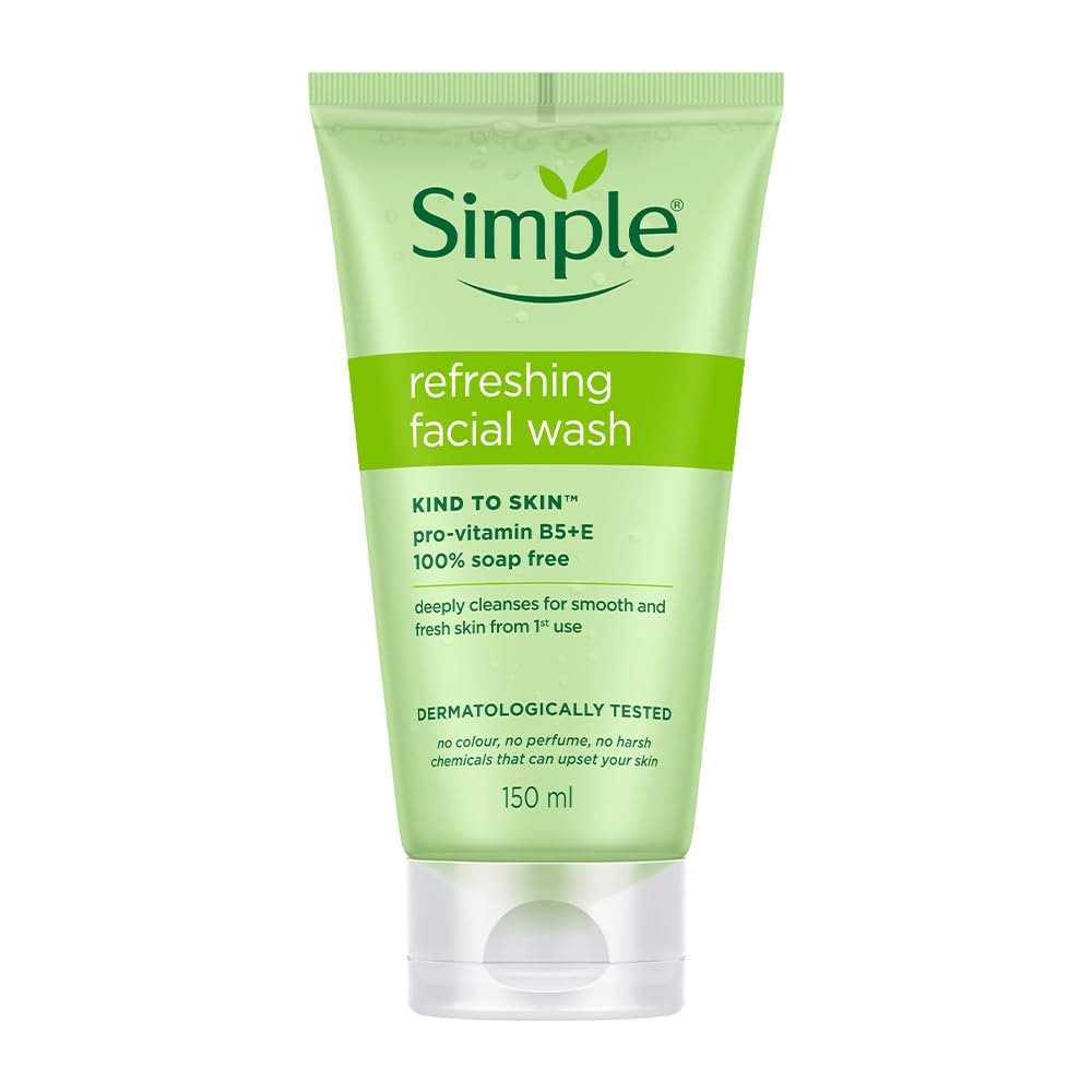 Simple Kind To Skin Refreshing Facial Wash 150 ml | 100% Soap-Free Facewash that doesn't dry out your skin| For All Skin Types thumbnail