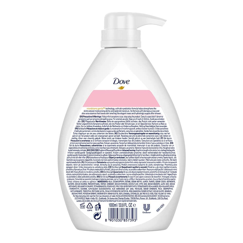 Dove Soothing Rose & Aloe Vera Body Wash for Replenished Skin – 1L | Refreshing Scent for Soft, Smooth & Nourished Skin thumbnail
