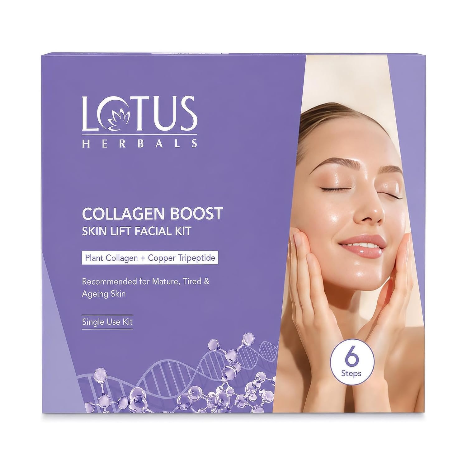 Lotus Herbals Collagen Boost Skin Lift Facial Kit 71g (6 - Step Single - Use)