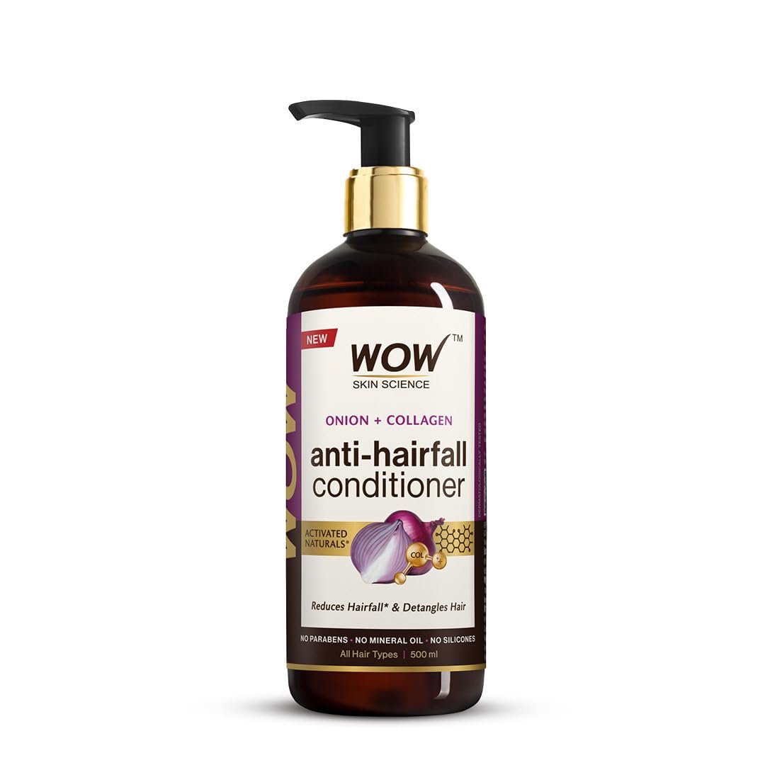 WOW Skin Science Red Onion Black Seed Oil Hair Conditioner With Red Onion Seed Oil Extract, Black Seed Oil & Hydrolyzed Wheat Protein - No Parabens, Mineral Oil, Silicones, Color & Peg 500ml