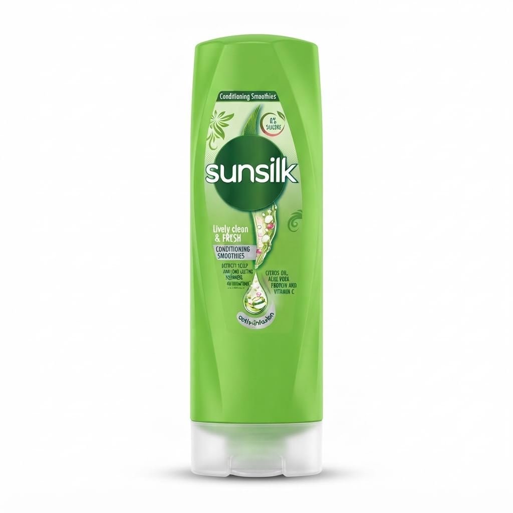 Sunsilk Lively Clean & Fresh Conditioning Smoothies, 300ml | Cleansing & Conditioning Formula with Citrus Oil, Aloe Vera, Protein & Vitamin C | For Clean, Fresh & Smooth Hair