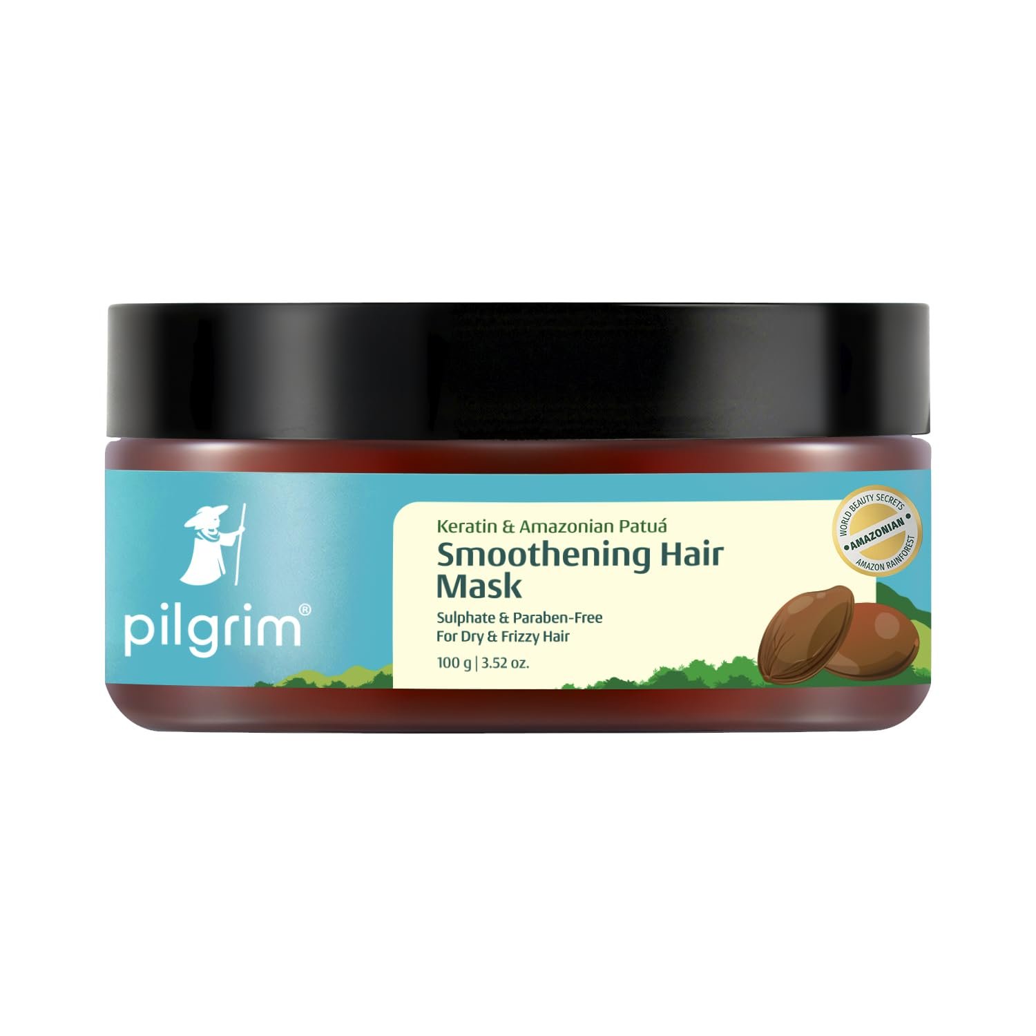 Pilgrim Patua & Keratin Smoothening Hair Mask for Dry & Frizzy Hair - 100ml Upto 72H Frizz Control, Intense Nourishment, Smooth Frizz Free Hair, Softens Damaged Hair, Silky & Shiny Hair