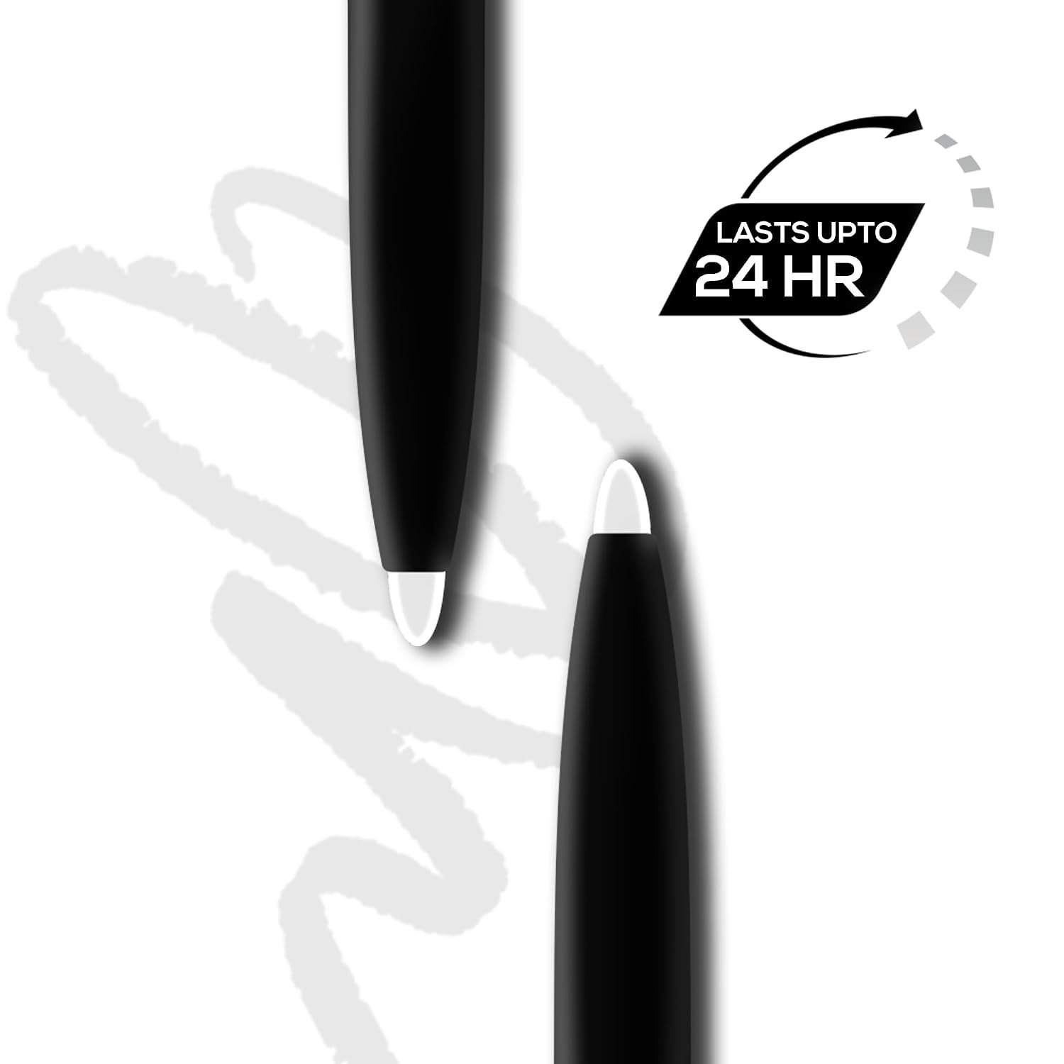 RENEE Kajal Pen with Sharpener - Stark White | 24 Hrs Stay | Long Lasting Kohl Pencil | Matte Finish | Rich Color Payoff | Smudge & Waterproof | One Swipe Application Formula | 0.35gm thumbnail