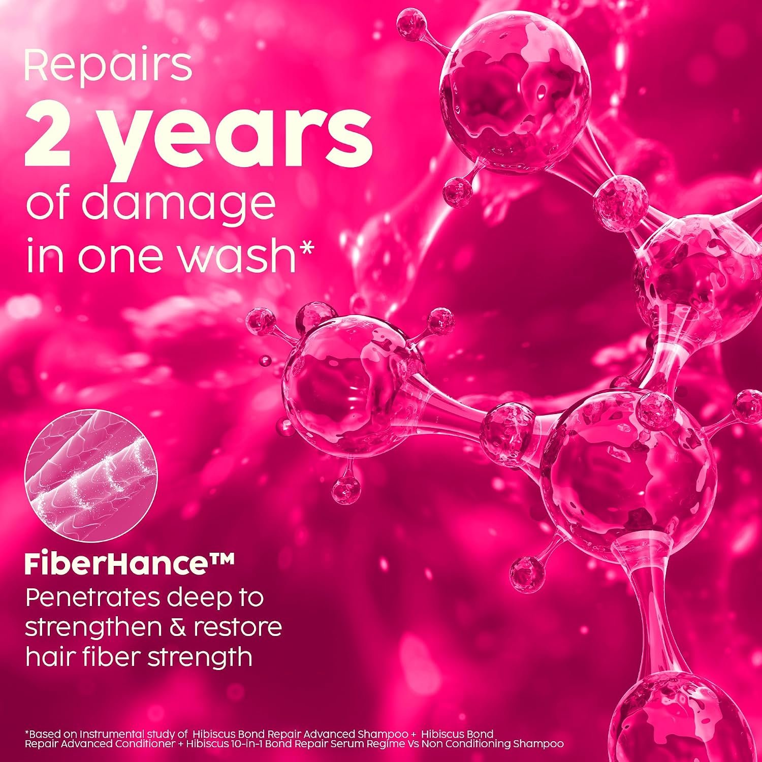 PLIX - THE PLANT FIX Hibiscus Bond Repair Advanced Shampoo For Damaged, Frizzy Hair - 200Ml | Repair Hair Molecular Structure | Fiberhance & Hibiscus Extract | Men & Women thumbnail