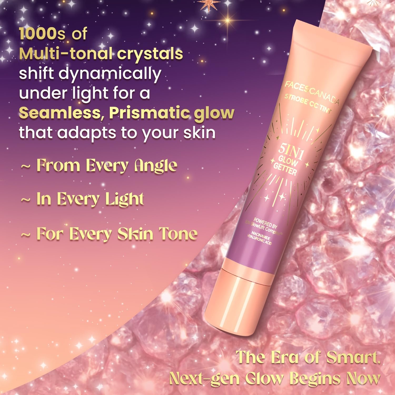 FACES CANADA Strobe CC Tint Mini - Sunset Glaze 02, 18ml | 5-in-1 Serum + Moisturizer + Primer + BB/CC Cream + Strobe Cream |    For Light to Medium Skin thumbnail