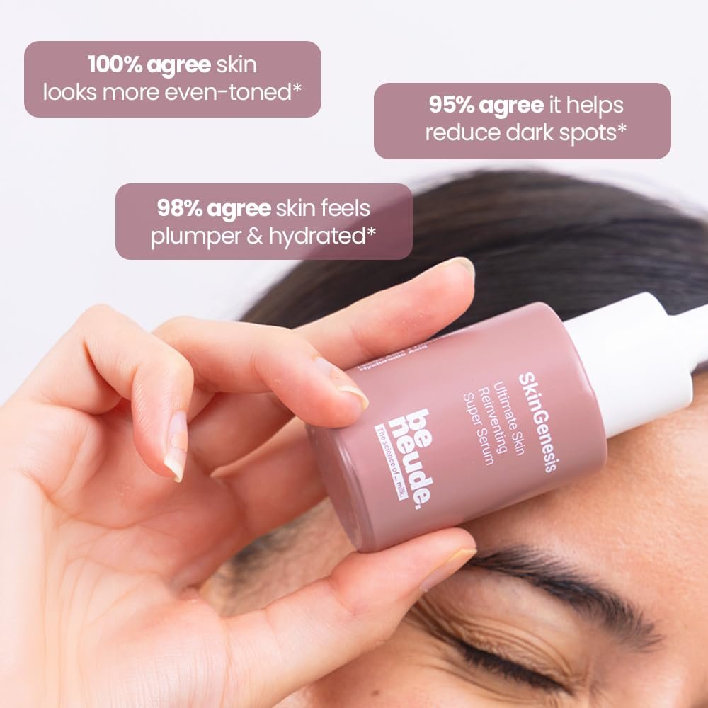 Be Neude SkinGenesis 30ml All in One Face Serum with 12% Actives – Lactic Acid, Niacinamide & Hyaluronic Acid; Reduces Dark Spots, Fine Lines, Protects Skin Barrier, For Men & Women, thumbnail
