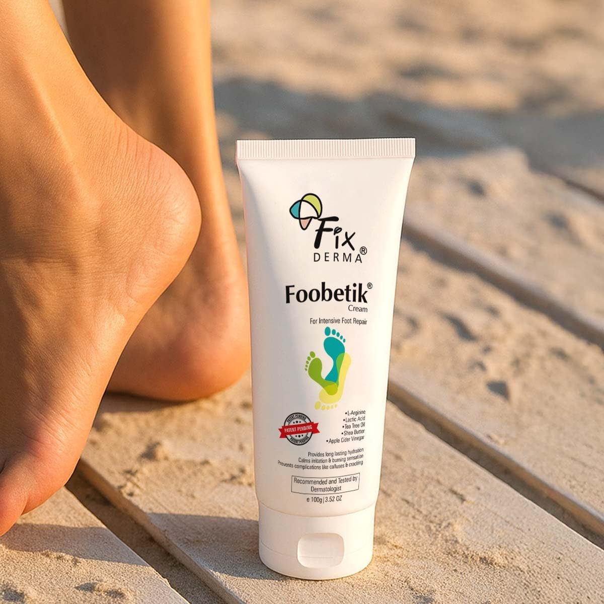 Fixderma Foobetik Cream, Foot cream, Foot care, For Dry & Cracked Feet, Moisturizes & Soothes Feet, Heel Repair, For Calloused, or Chapped Skin, Paraben Free 100gm thumbnail