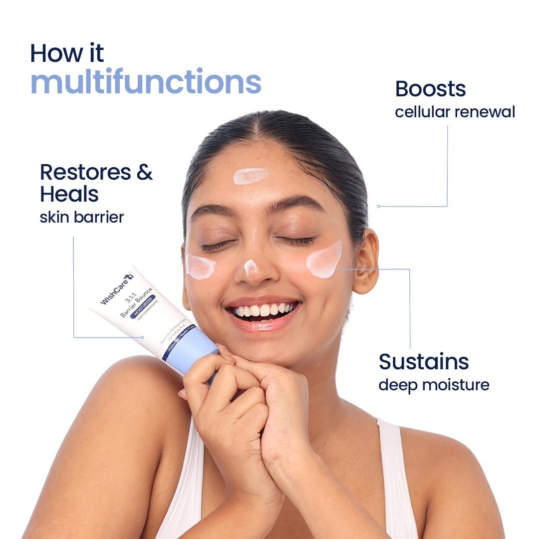 WishCare 3:1:1 Barrier Repair Moisturizer Cream for Face | Barrier Repair Moisturizer With Ceramides, EGF & Mung Mucin |  For Dry Skin, Oily & Combination Skin | thumbnail