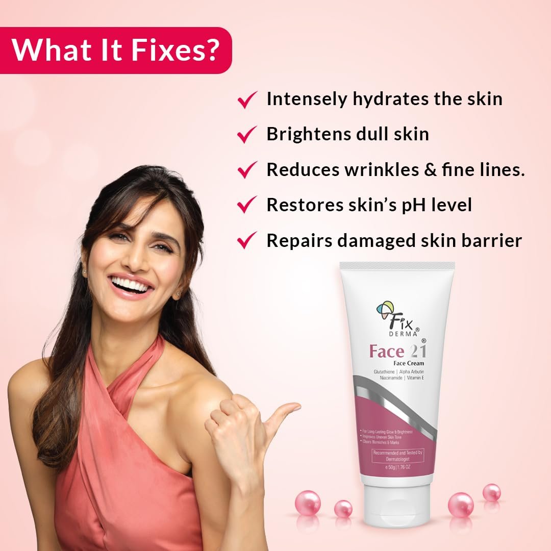 Fixderma 2% Niacinamide Face 21 Cream with Alpha Arbutin | Anti Ageing Cream for Women | Reduces Wrinkles and Fine Lines - 50 gm thumbnail
