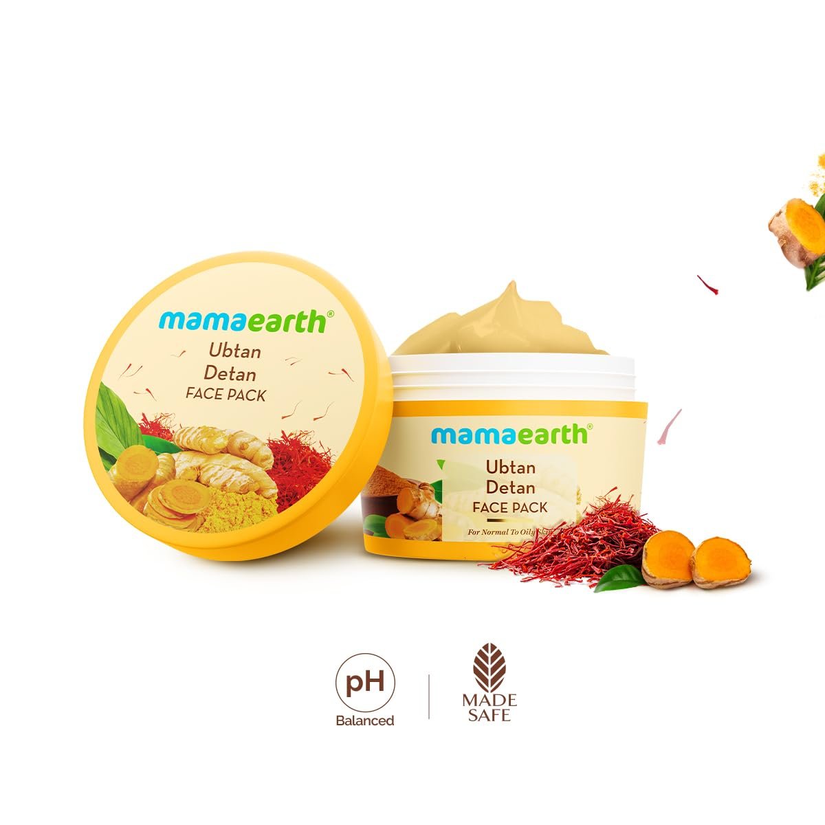 Mamaearth Ubtan Detan Face Pack with Turmeric & Saffron 200g thumbnail