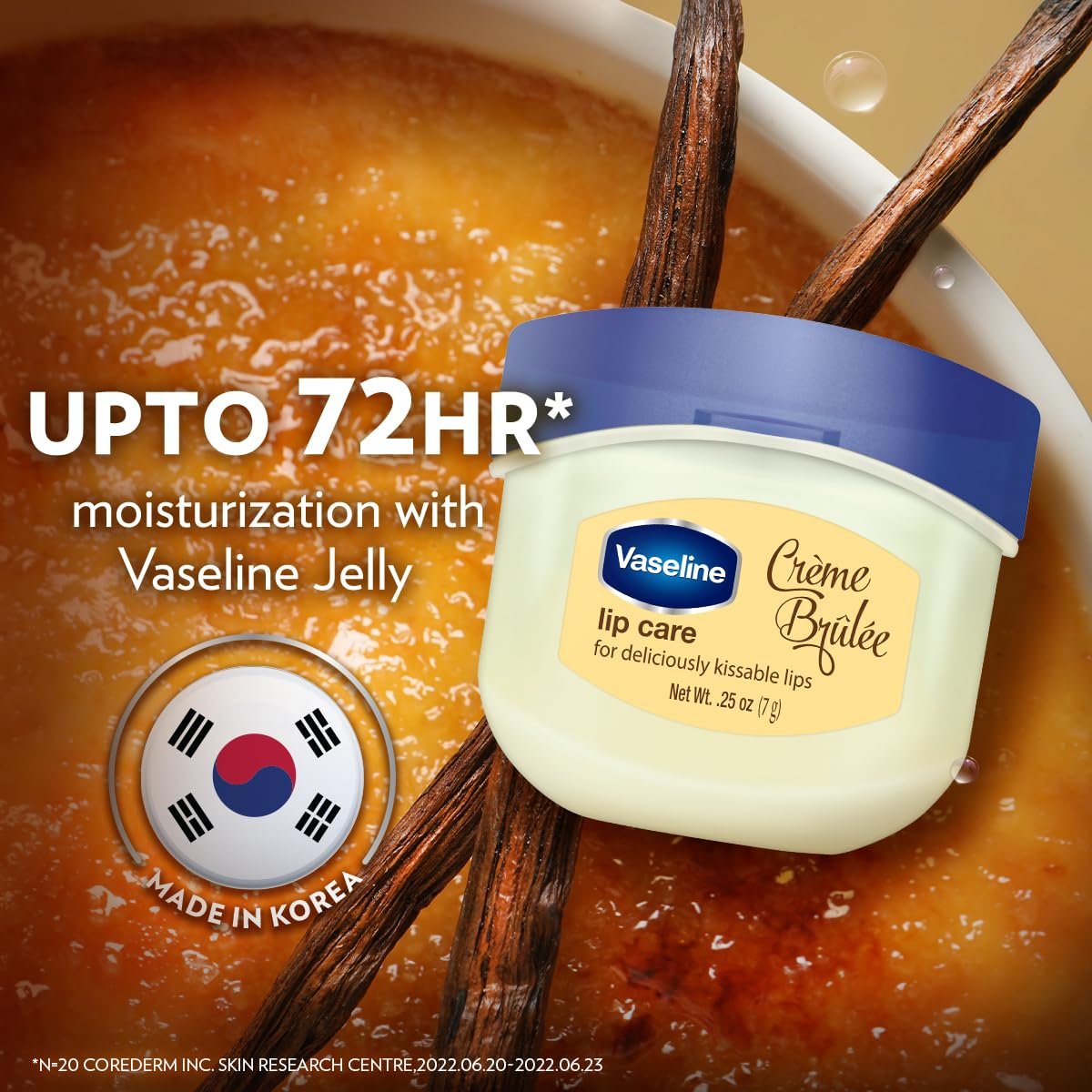 Vaseline Lip Therapy Crème Brûlée | Flavoured Balm for Smooth & Kissable Lips | 72Hr Moisturization | Sweet Dessert Fragrance | 7g thumbnail