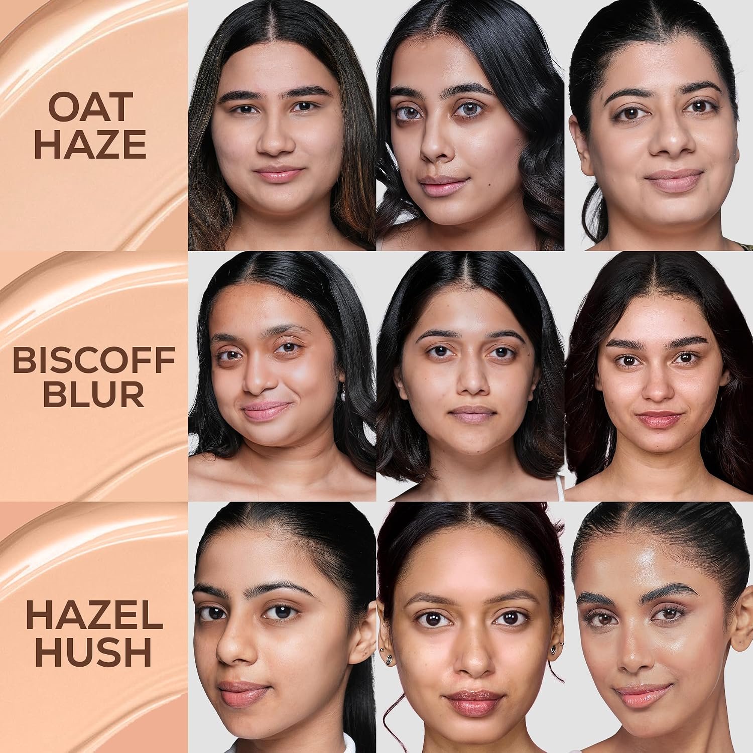 RENEE Bollywood Filter Blurring Liquid Foundation - Hazel Hush | Full Coverage, Matte Finish | Blurs Pores & Blemishes | Hydrates & Evens Skin Tone | With Niacinamide & Hyaluronic Acid 30ml thumbnail