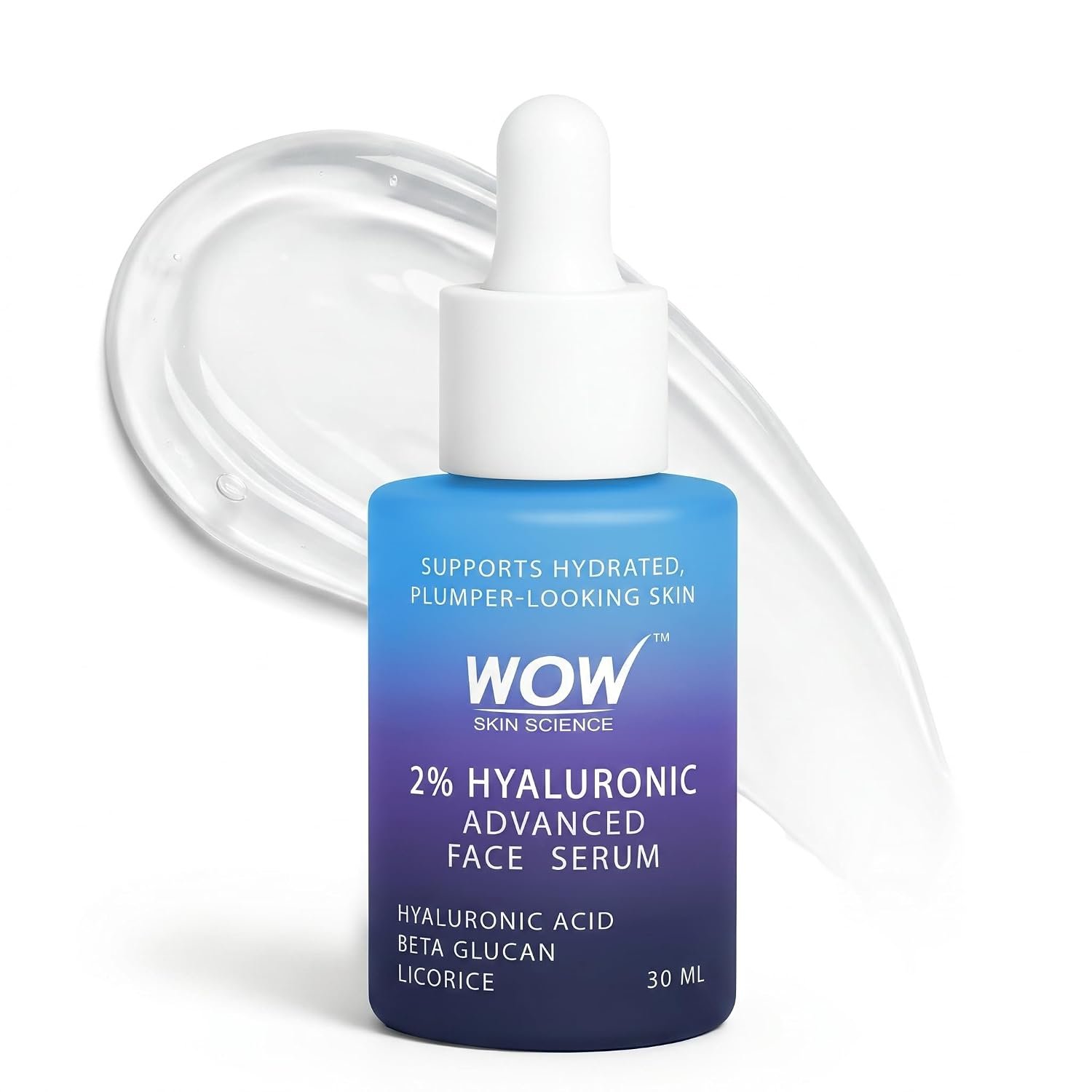 WOW Skin Science 2% Hyaluronic Acid Advanced Face Serum with Beta Glucan & Licorice | Deep Hydration, Plumper Skin & Barrier Support | Lightweight, Fast‑Absorbing | 30ml