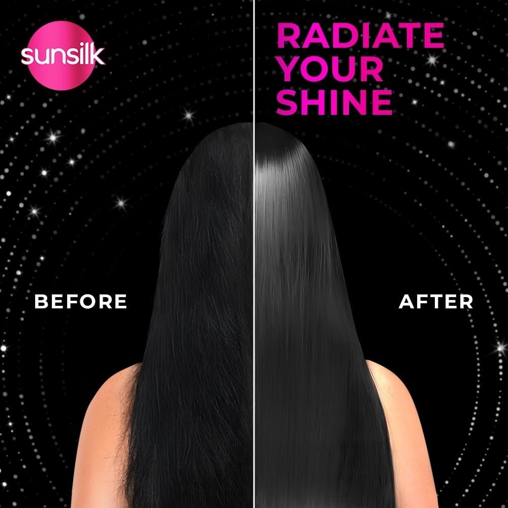 SUNSILK Radiant Black Shine Conditioner, 180ml, for Smooth and Glass Shine Black Hair, with 5% VITA-GLOSS COMPLEX — 48hr Radiant Shine, Paraben-Free, Cruelty Free thumbnail