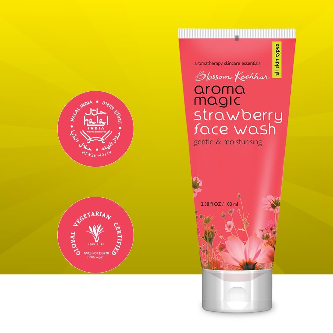 Aroma Magic Moisturizing Strawberry Face Wash | with Aloe Vera Extract & Ylang Ylang Essential Oil | All Skin - 100 ml thumbnail
