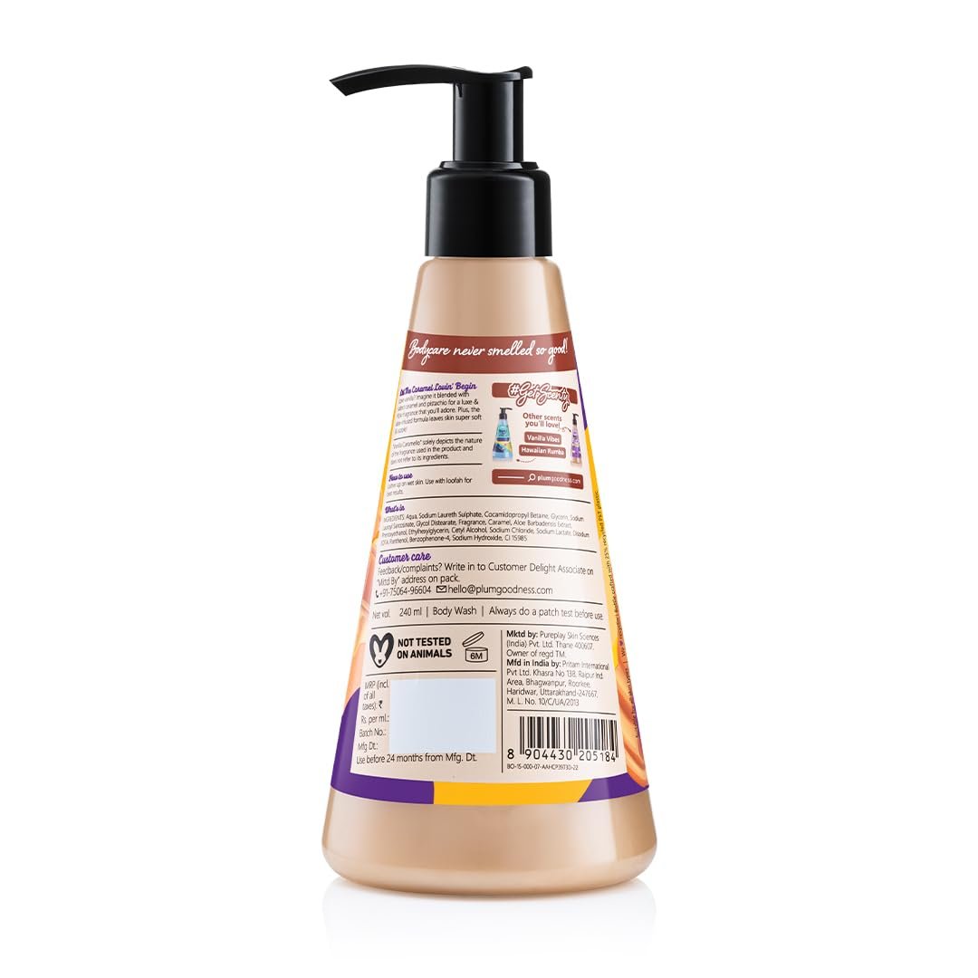 Plum BodyLovin' Vanilla Caramello Body Wash | SLS-Free Creamy Shower Gel For Women | Delicious Caramel Fragrance for Soft & Smooth Skin  For All Skin Types (240 ml) thumbnail