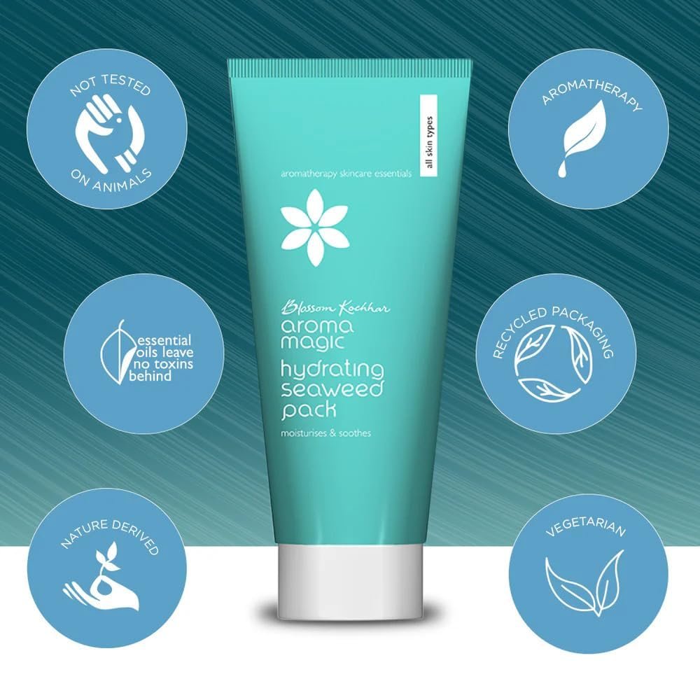 Aroma Magic Hydrating Seaweed Multi-use Face Pack| with lotus leaf, Vitamin C & E | For Instant Hydration| | Detoxify, Oxygenate & Delay Signs of Aging |for Men & Women |All Skin Types|100gm thumbnail
