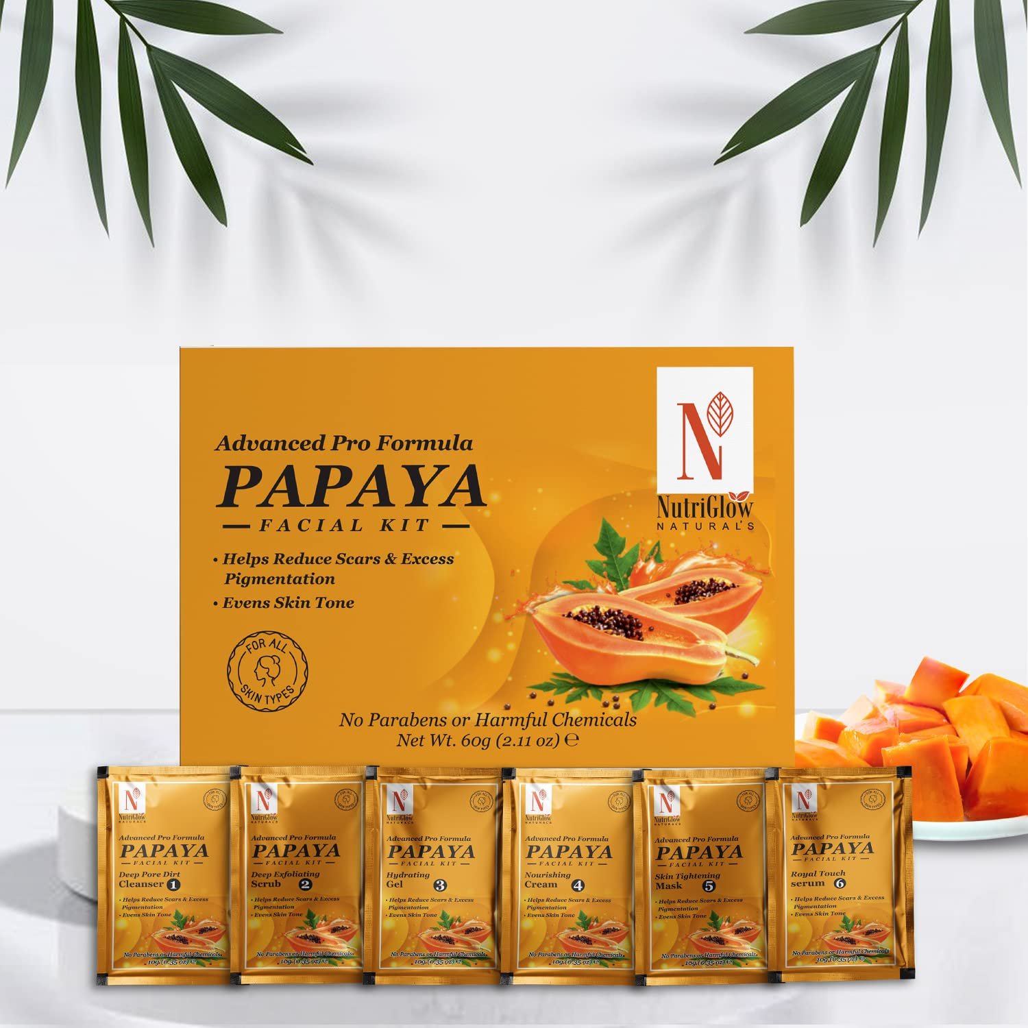NutriGlow NATURAL'S Advanced Pro Formula Papaya Facial Kit 60g thumbnail