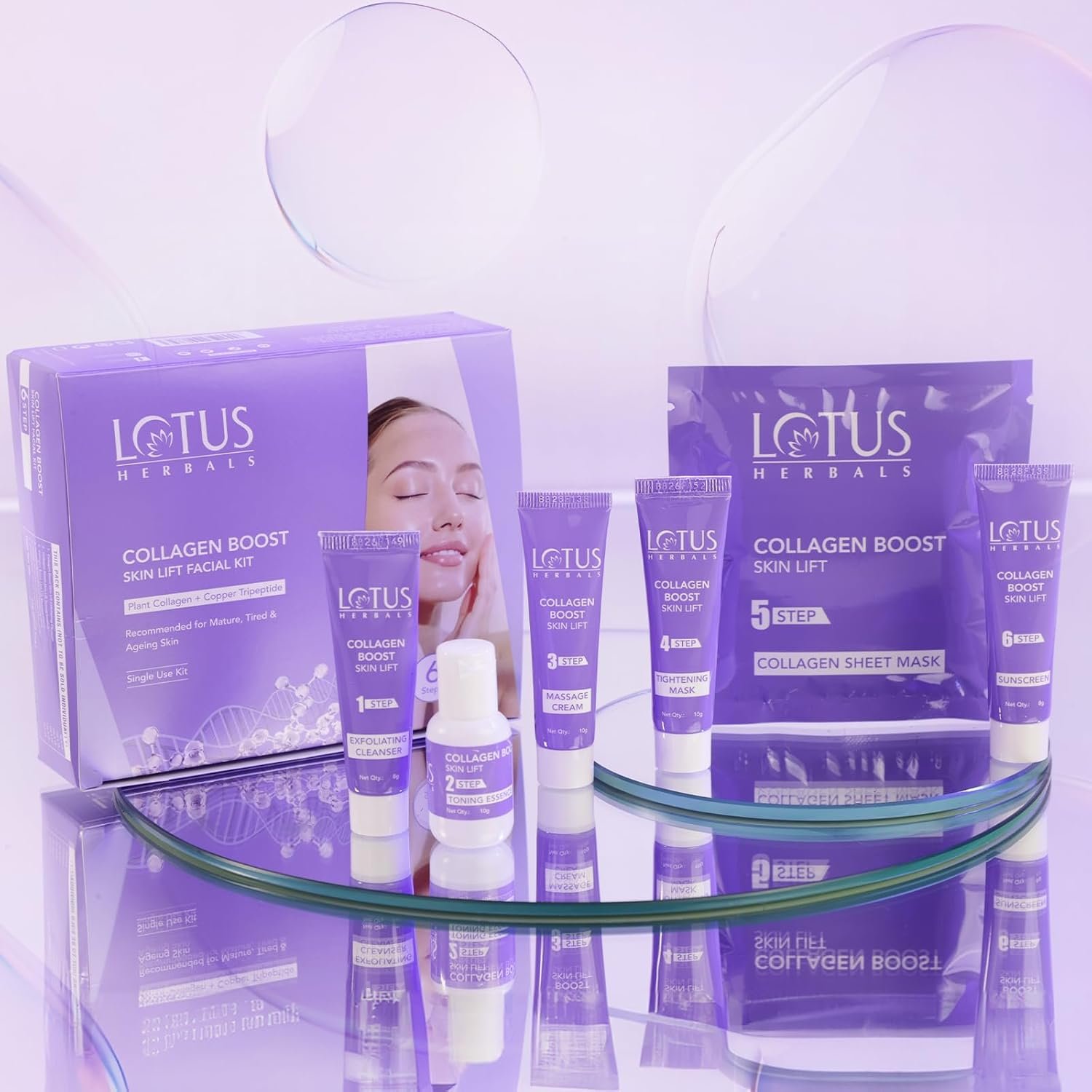Lotus Herbals Collagen Boost Skin Lift Facial Kit 71g (6 - Step Single - Use) thumbnail