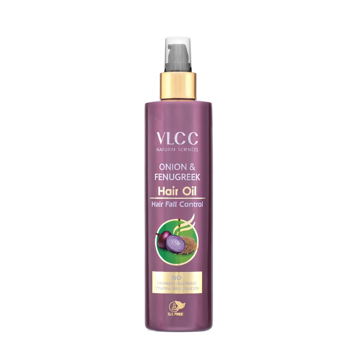 VLCC Onion & Fenugreek Hair Oil - 200ml | Deep Nourishing Hair Oil for Strengthening Hair Follicles. Thicker, Stronger, Frizz-Free Hair | Paraben Free | with Onion, Fenugreek, Almond & Black