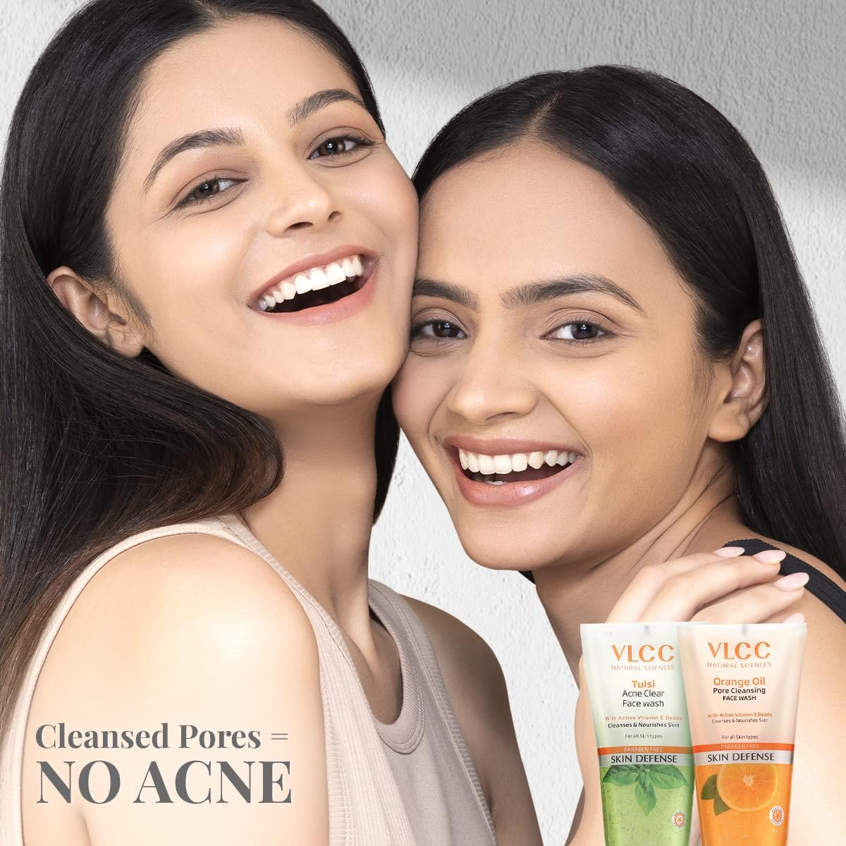 VLCC Tulsi Acne Clear + FREE Orange Oil Pore Cleansing Facewash - B1G1 - 150ml X 2 | Anti-Acne and Oil Control Facewash | Deep cleansing | Paraben Free thumbnail