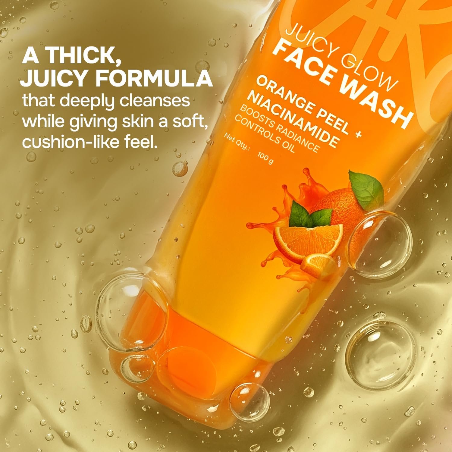 Swiss Beauty Care Juicy Glow Face Wash | Orange Peel + Niacinamide | Removes Dirt & Grime | Boosts Radiance | Fades Dark Spots | Hydrates Skin-100g thumbnail
