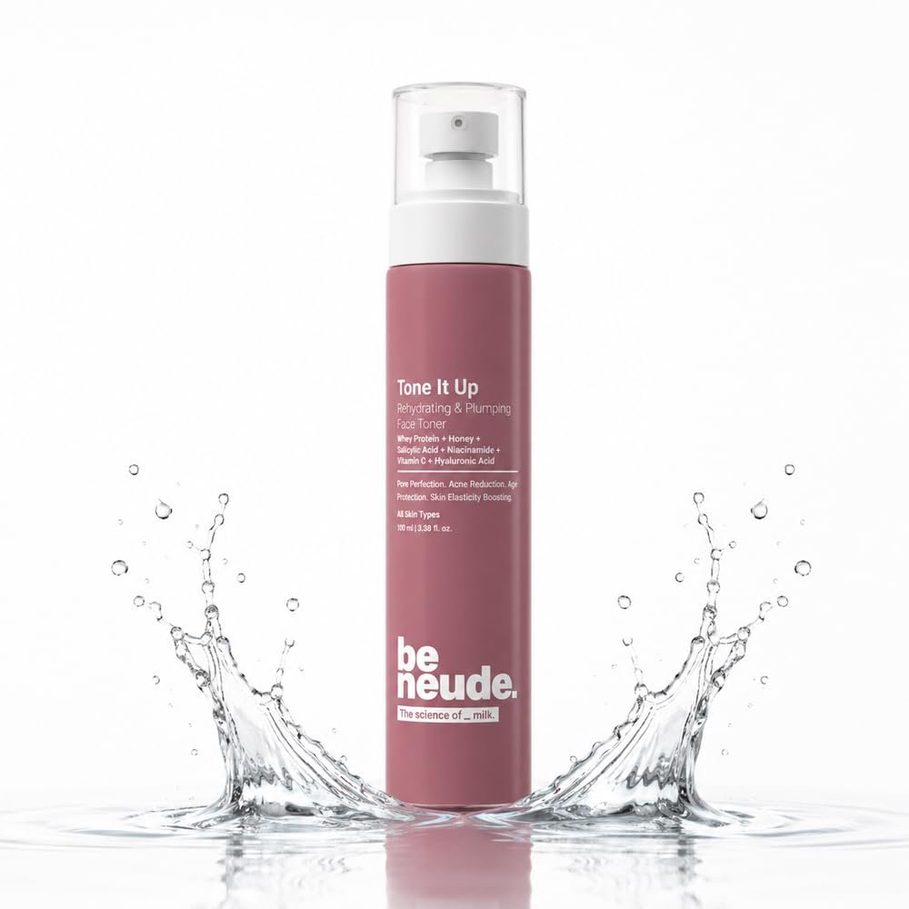 Be Neude Niacinamide Face Toner - 100 ml with Whey Protein Milk Peptides and 2% Salicylic Acid for Oil and Acne Prone Skin, Hydrating, Fades, Blemishes, Brightens and Tightens Pores