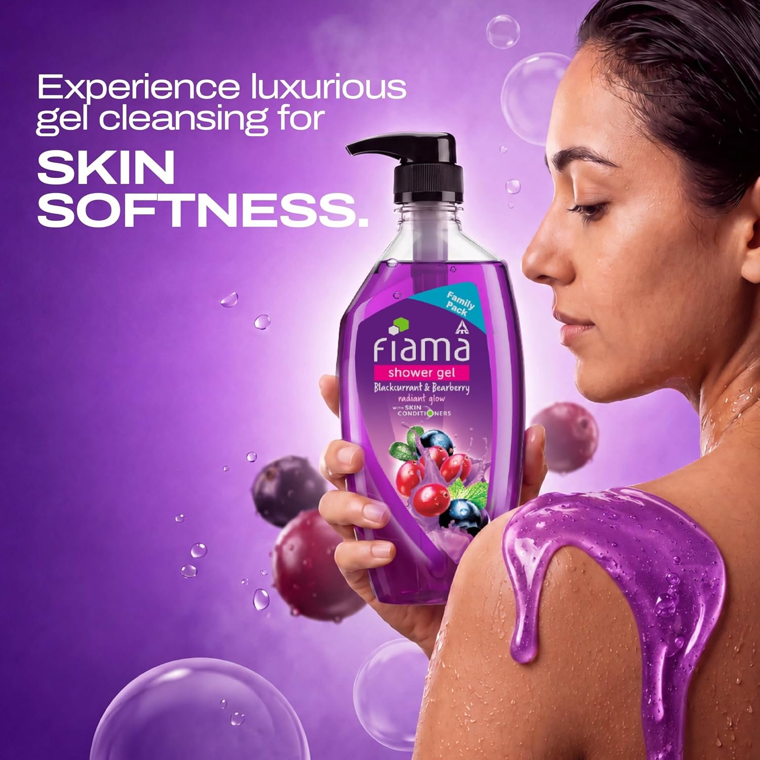 Fiama Shower Gel Body Wash Blackcurrant & Bearberry, 750ml | Moisturizing Body Wash with Skin Conditioners | Soft, Smooth & Radiant Skin | Dermatologist tested | Paraben Free | thumbnail