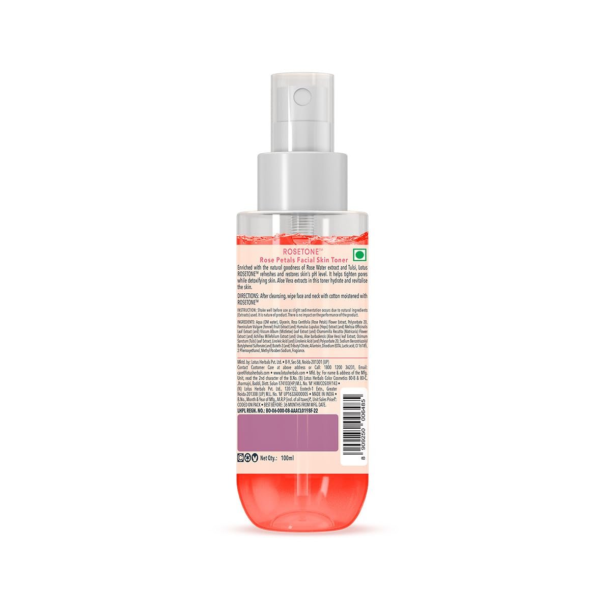 Lotus Herbals Rosetone | Helps Tighten Skin Pores | Restores Skin's pH level | Hydrates Skin | 100ml thumbnail