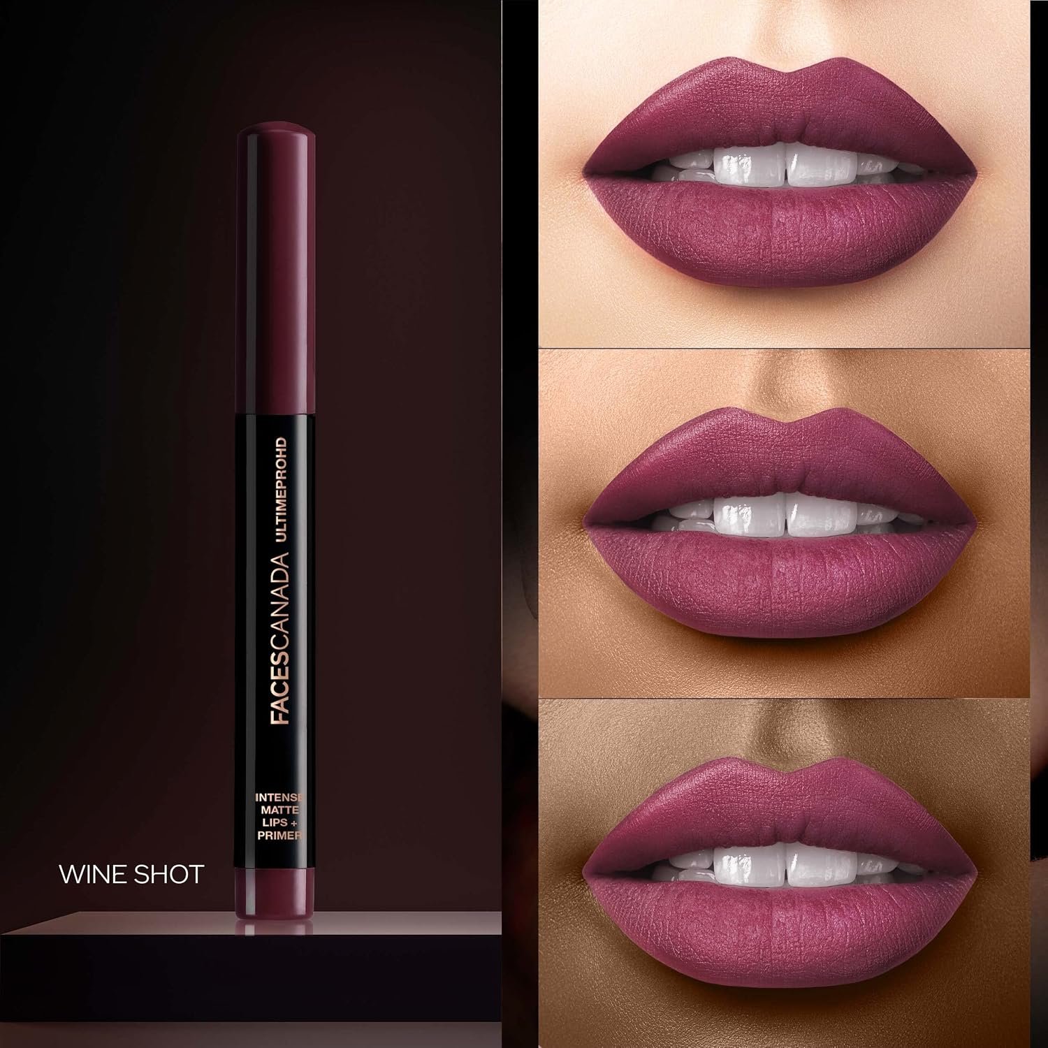 FACESCANADA Ultime Pro HD Intense Matte Lips + Primer - Wine Shot 26, 1.4g | 9HR Long Stay | Primer Infused For Flawless HD Matte Finish | Intense Color Lightweight Silky Smooth Cream thumbnail